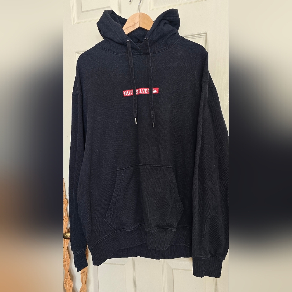 Quiksilver Black Hoodie with Red Logo